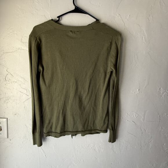 I Heart Ronson Y2k Fairy Cardigan Sweater Small Button Front Olive Green Knit - Picture 9 of 9